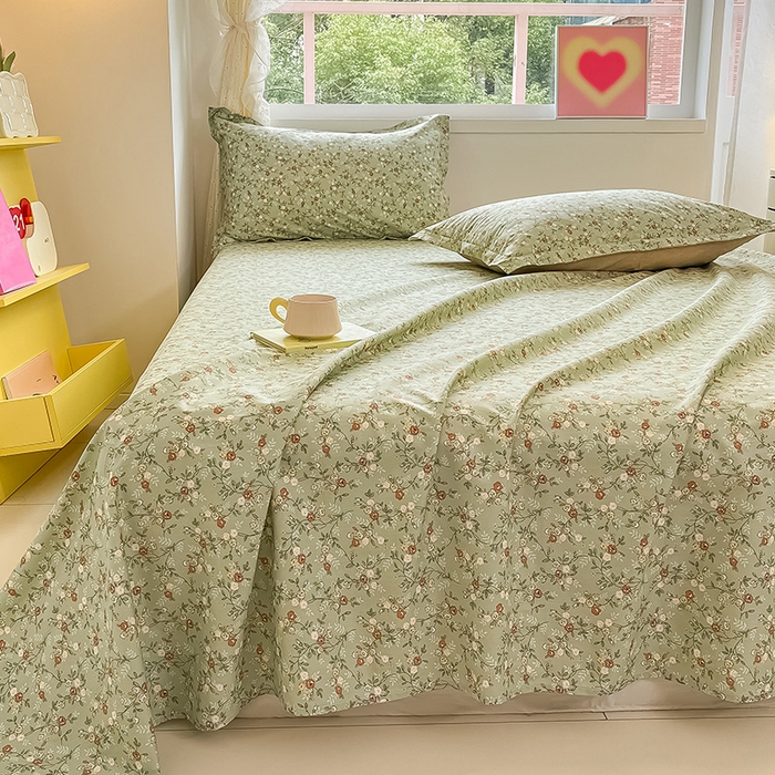 91家纺网 家纺一手货源 找家纺 绵庭家纺 2024新款AB版12868全棉印花单床单 浮世繁华