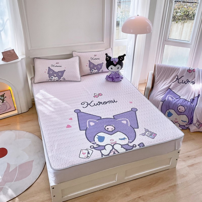 91家纺网 家纺一手货源 找家纺 蘭菲家纺 2024新款大版三丽鸥卡通凉席 库小咪