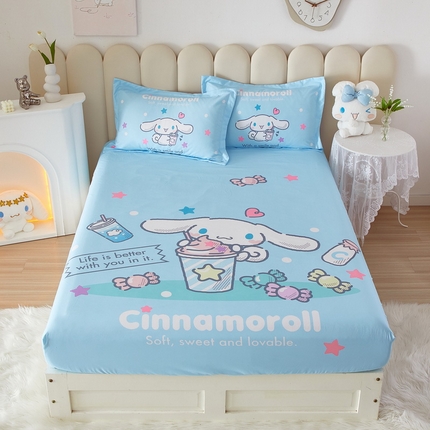 蘭菲家纺 2024新款全棉大版三丽鸥卡通单床笠 奶茶来了