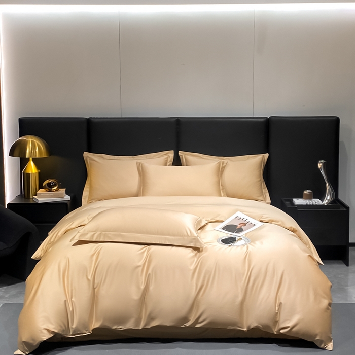 91家纺网 家纺一手货源 找家纺 富之航家纺 2024新款长绒棉四件套 雅克-香槟金