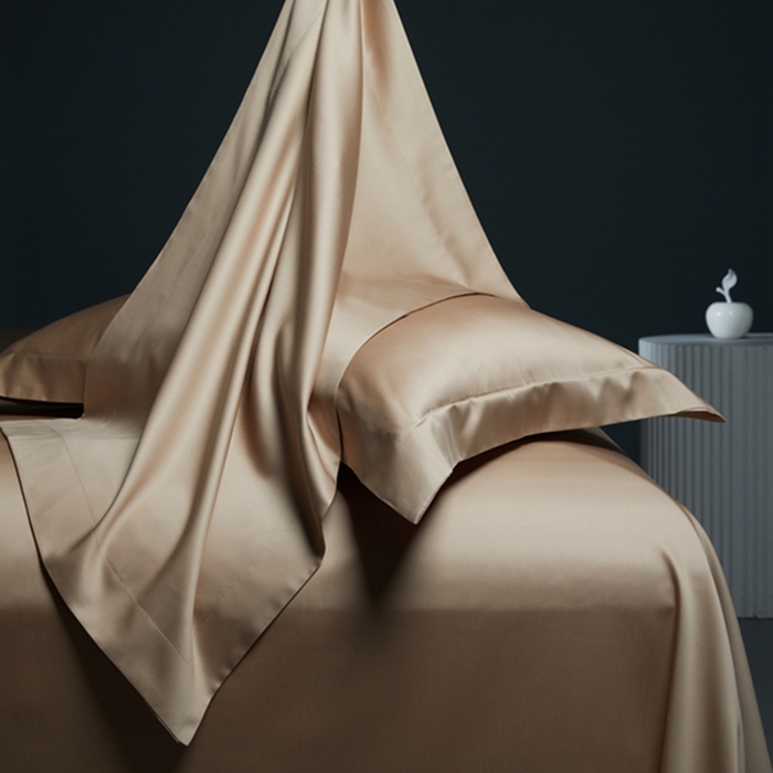 91家纺网 家纺一手货源 找家纺 缔缦 2024新款60天丝棉四件套-花漾 米咖色