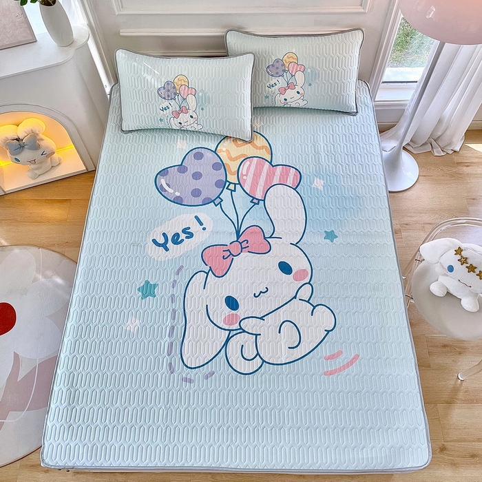 91家纺网 家纺一手货源 找家纺 蘭菲家纺 2024新款大版三丽鸥卡通凉席 小确辛