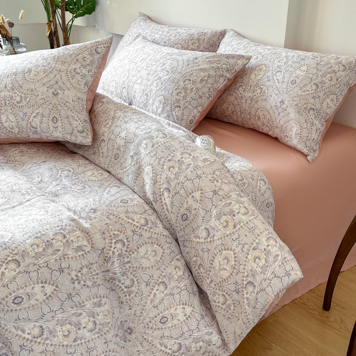 91家纺网 家纺一手货源 找家纺 千朵 2024新款莱赛尔天丝四件套 沐颜