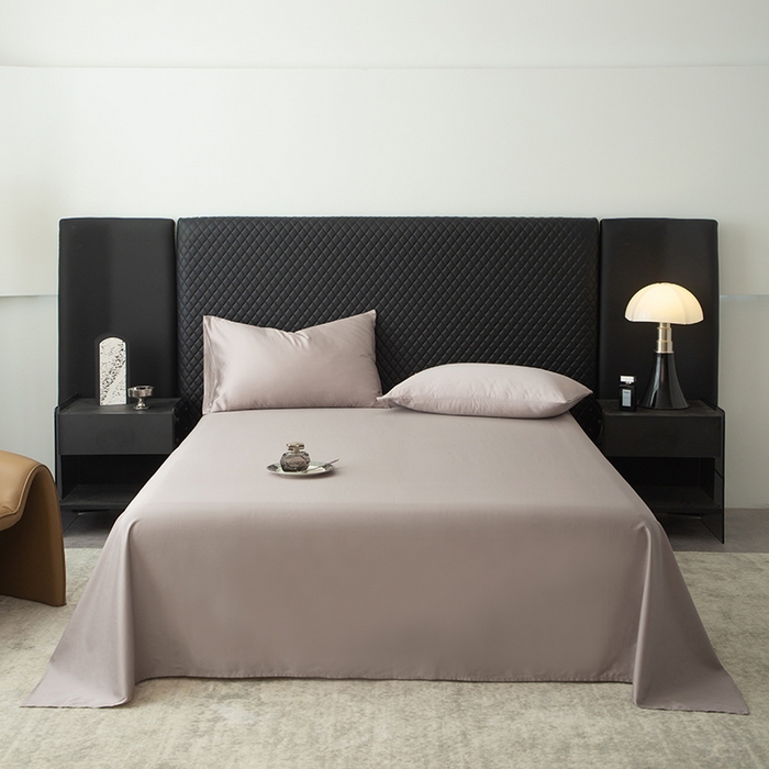 91家纺网 家纺一手货源 找家纺 简宜家居 2025新款60支兰精天丝单品床单 柔肌-棕咖