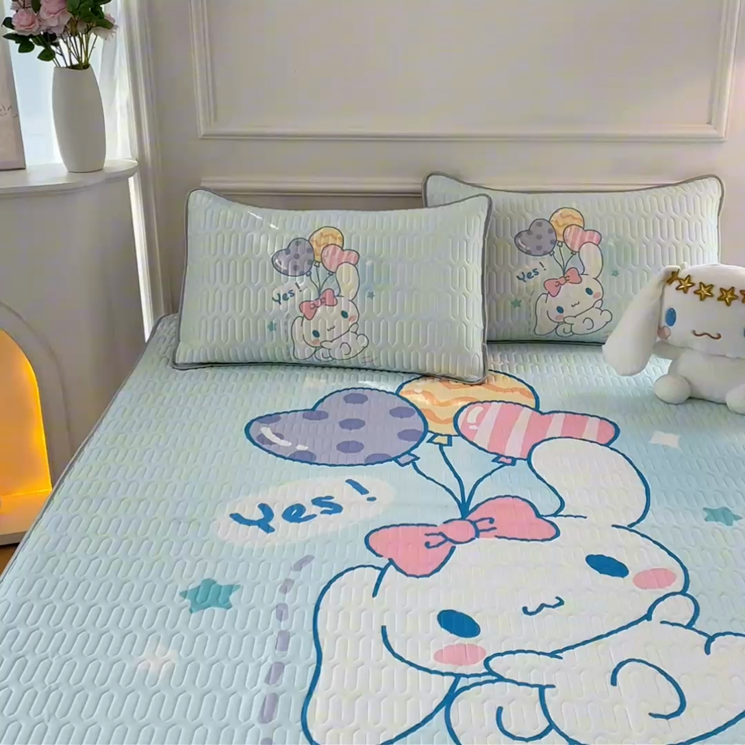 91家纺网 家纺一手货源 找家纺 蘭菲家纺 2024新款大版三丽鸥卡通凉席 小确辛