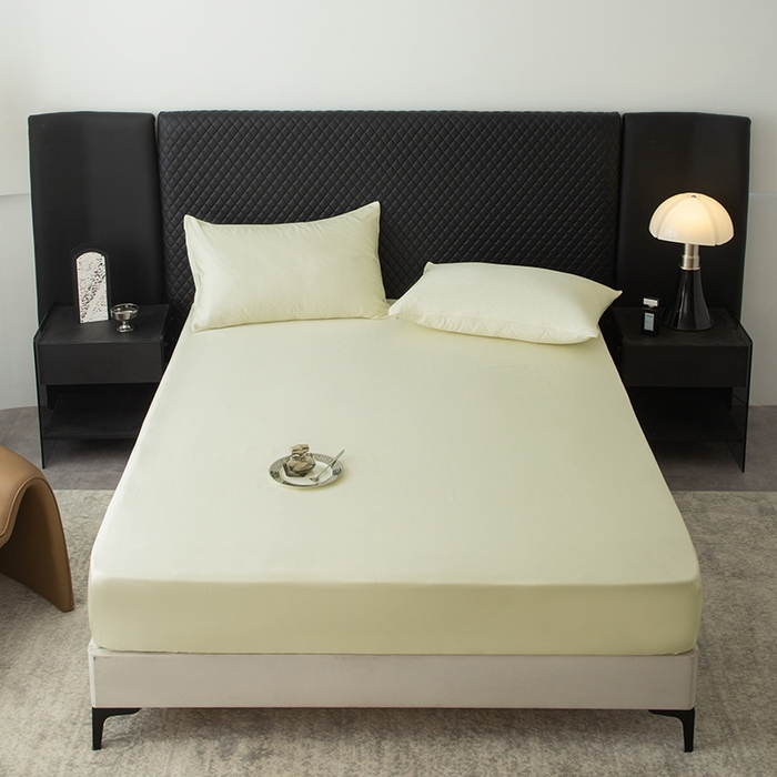 91家纺网 家纺一手货源 找家纺 简宜家居 2025新款60支兰精天丝单品床笠 柔肌-绵白