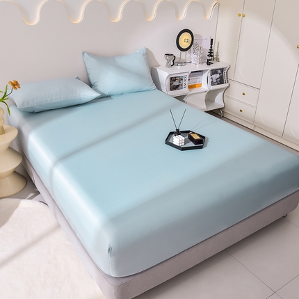 简爱家纺 2025新款水洗真丝床笠单品床垫保护套床罩 风铃蓝