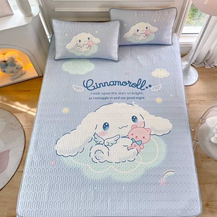 91家纺网 家纺一手货源 找家纺 蘭菲家纺 2024新款大版三丽鸥卡通凉席 棉花糖