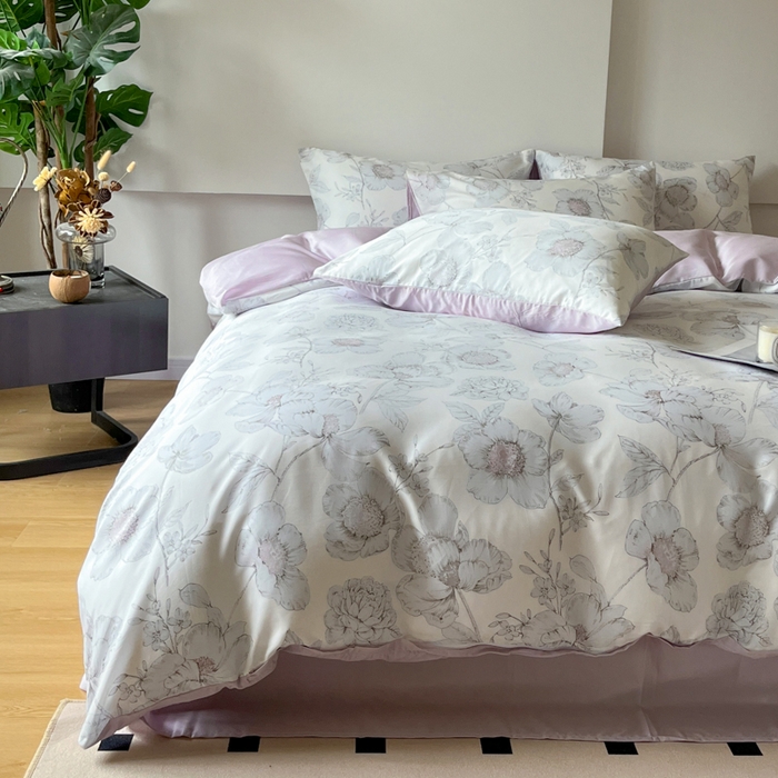 91家纺网 家纺一手货源 找家纺 千朵 2024新款莱赛尔天丝四件套 幽兰香