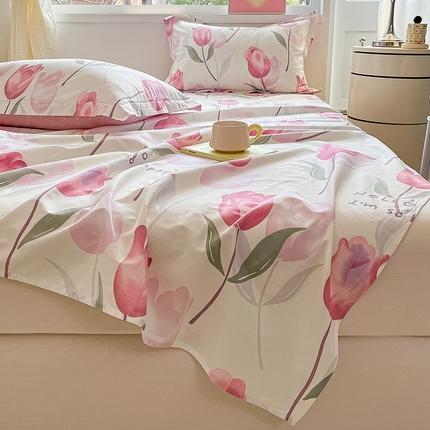 绵庭家纺 2024新款AB版12868全棉印花单床单 花梦里