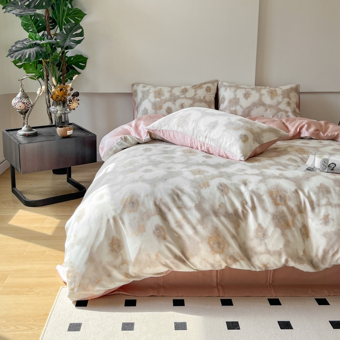 91家纺网 家纺一手货源 找家纺 千朵 2024新款莱赛尔天丝四件套 北海花季