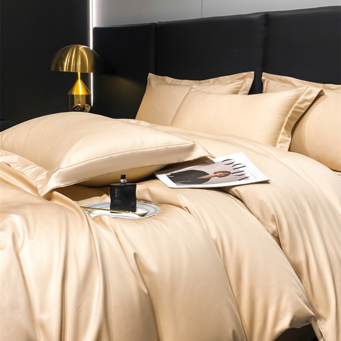 91家纺网 家纺一手货源 找家纺 富之航家纺 2024新款长绒棉四件套 雅克-香槟金