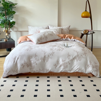 千朵 2024新款莱赛尔天丝四件套 美人蕉粉