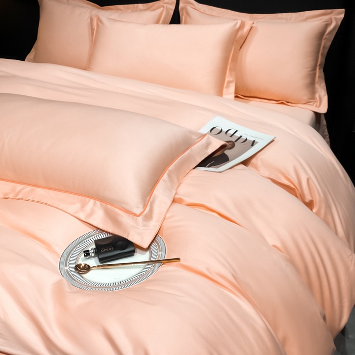 91家纺网 家纺一手货源 找家纺 富之航家纺 2024新款长绒棉四件套 雅克-奶油粉