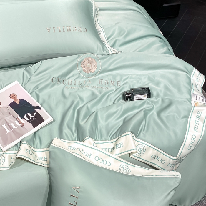 91家纺网 家纺一手货源 找家纺 2025新款 水洗真丝四件套-香蜜 香蜜-挪威蓝