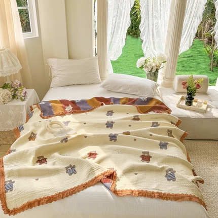 91家纺网 家纺一手货源 找家纺 （总）麻依 2024新款四层纱布天丝盖毯毛巾被夏凉毯空调毯子
