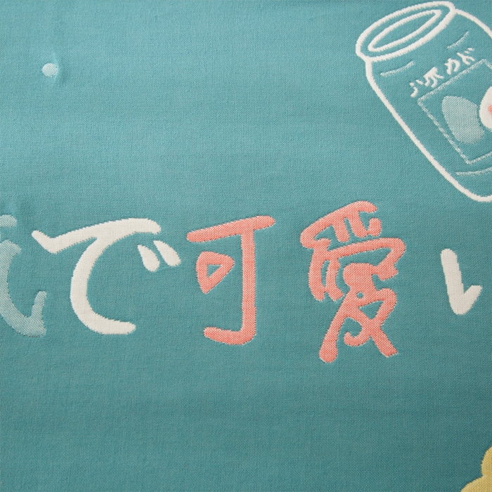 91家纺网 家纺一手货源 找家纺 朴尔家纺-毛巾被 2024新款卡通风格全棉四层纱布枕巾 可爱-绿