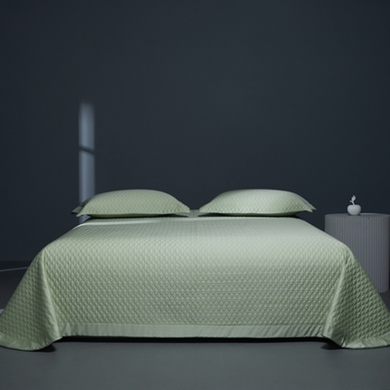 91家纺网 家纺一手货源 找家纺 缔缦 2024新款天丝棉床盖系列 （配大红皮包，不要包装少20） 森林绿