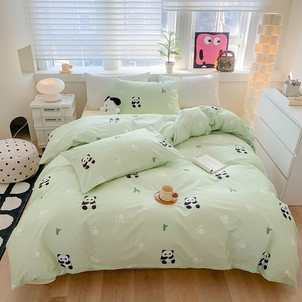 91家纺网 家纺一手货源 找家纺 TT.one 塔塔家居 2025新款全棉印花小清新四件套 熊猫家族