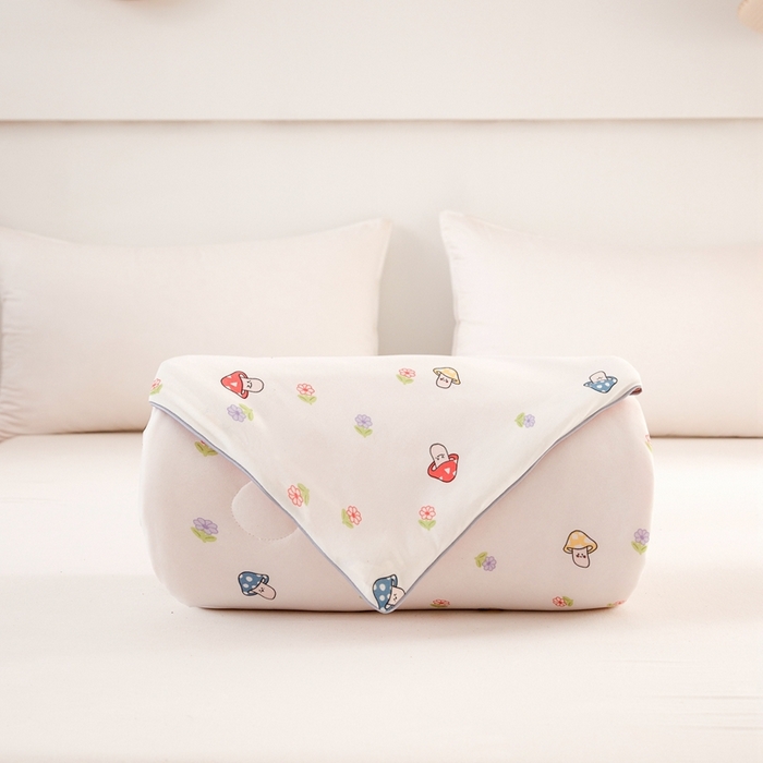 91家纺网 家纺一手货源 找家纺 啊雅家居 2025新款A类针织棉云柔大豆被抗菌被子被芯  小蘑菇