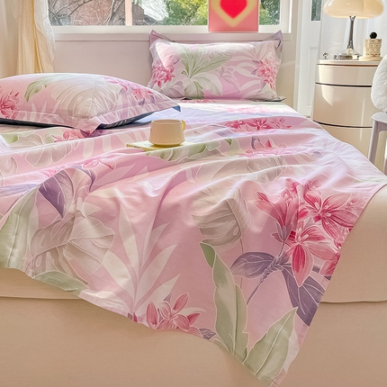 绵庭家纺 2024新款AB版12868全棉印花单床单 花影缤纷