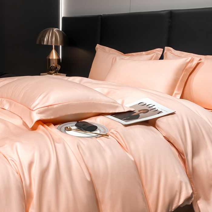 91家纺网 家纺一手货源 找家纺 富之航家纺 2024新款长绒棉四件套 雅克-奶油粉