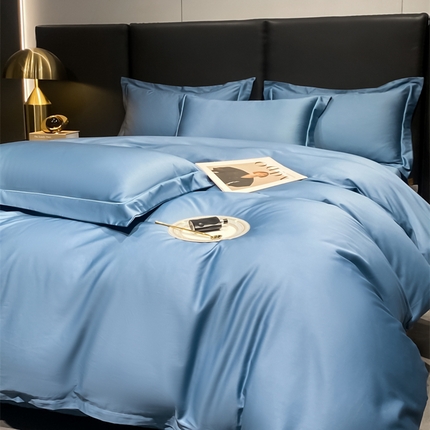 91家纺网 家纺一手货源 找家纺 2024爆款直播款全棉四件套新款轻奢风100支60支长绒棉纯色四件套