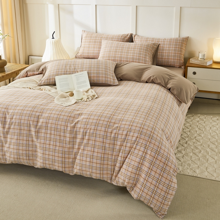 91家纺网 家纺一手货源 找家纺 凡客家居 全棉色织水洗棉四件套学生宿舍三件套 轻萝—米