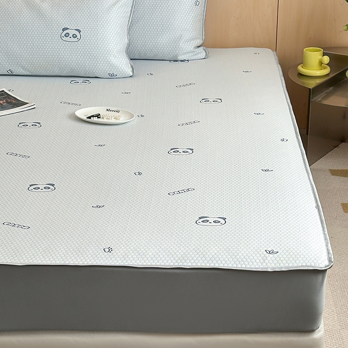 91家纺网 家纺一手货源 找家纺 顾里家纺 新款冰豆豆立体提花软席床笠款 小熊猫蓝