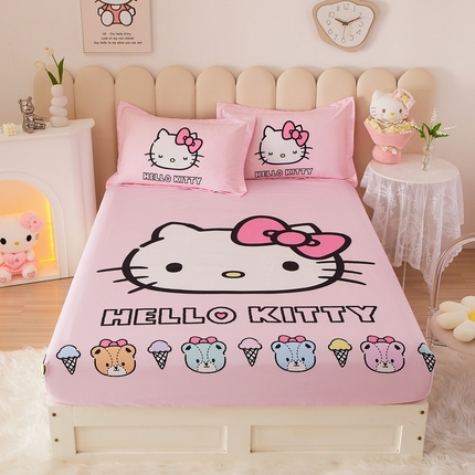 蘭菲家纺 2024新款全棉大版三丽鸥卡通单床笠 粉系