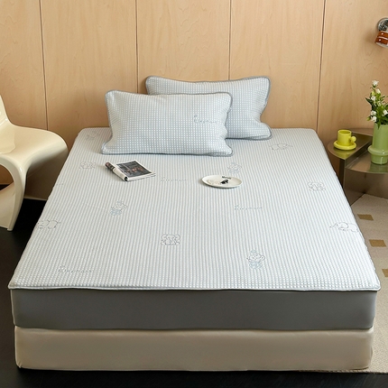 顾里家纺 新款冰豆豆立体提花软席床笠款 小象蓝