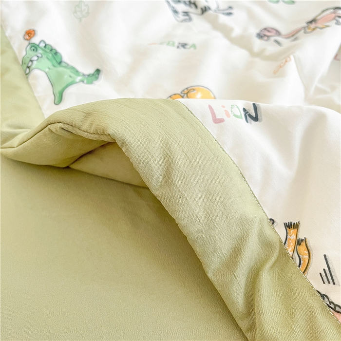 91家纺网 家纺一手货源 找家纺 梵克保罗 2024新款春夏水洗棉麻双层纱夏被四件套 童趣乐园