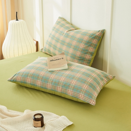 91家纺网 家纺一手货源 找家纺 （总）凡客家居 2024新款全棉色织水洗棉枕套学生宿舍