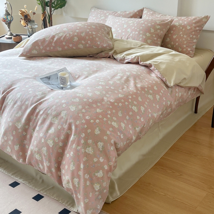 91家纺网 家纺一手货源 找家纺 千朵 2024新款莱赛尔天丝四件套 韵染