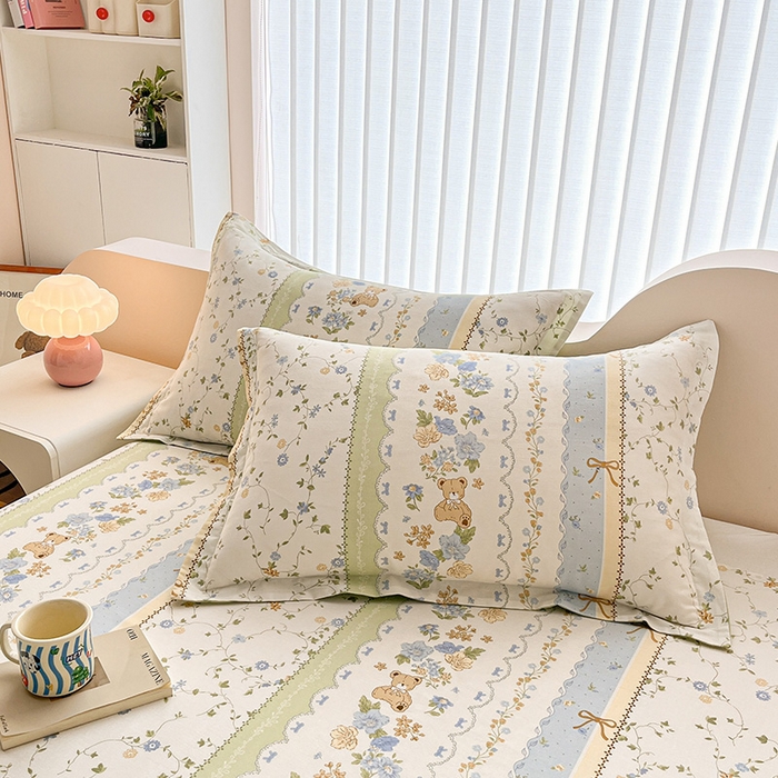 91家纺网 家纺一手货源 找家纺 绵庭家纺 2024新款AB版12868全棉印花单床单 诺溪