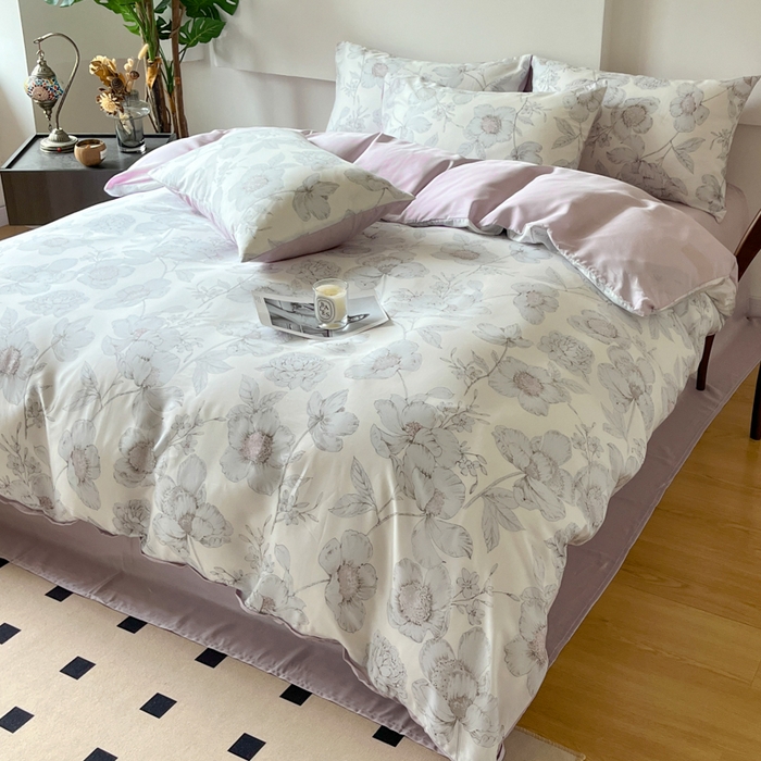 91家纺网 家纺一手货源 找家纺 千朵 2024新款莱赛尔天丝四件套 幽兰香