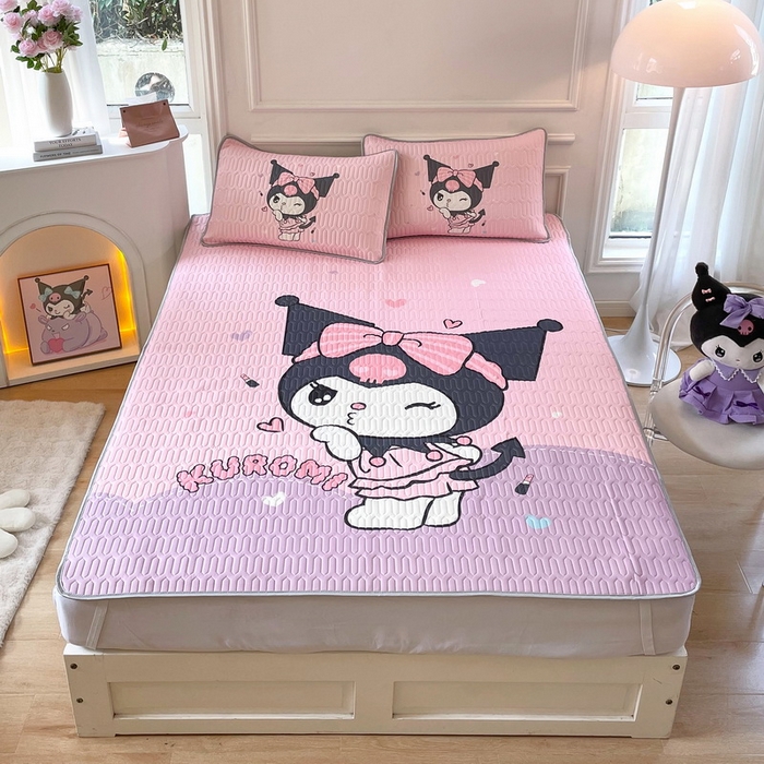 91家纺网 家纺一手货源 找家纺 蘭菲家纺 2024新款大版三丽鸥卡通凉席 公主酱小酷