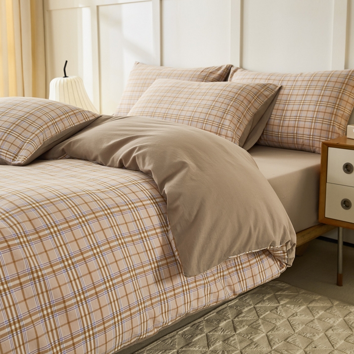 91家纺网 家纺一手货源 找家纺 凡客家居 全棉色织水洗棉四件套学生宿舍三件套 轻萝—米