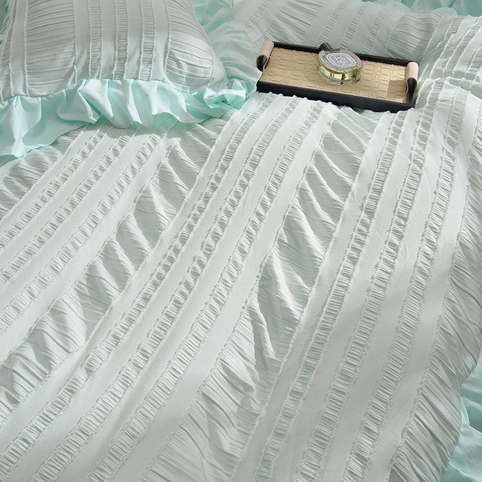 91家纺网 家纺一手货源 找家纺 迪梦姿 2024秋冬新款法式泡泡纱花边四件套