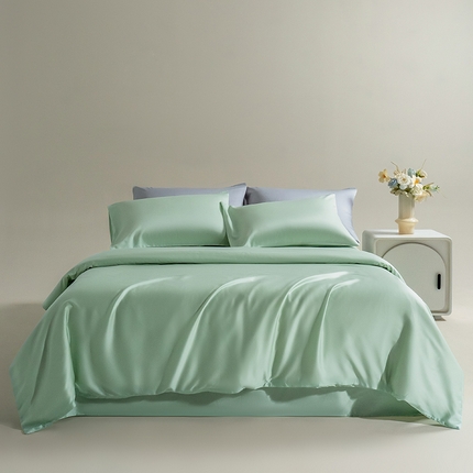 Mr.pig猪先生水洗棉 2024新款60天丝莱赛尔纤维四件套 发芽绿