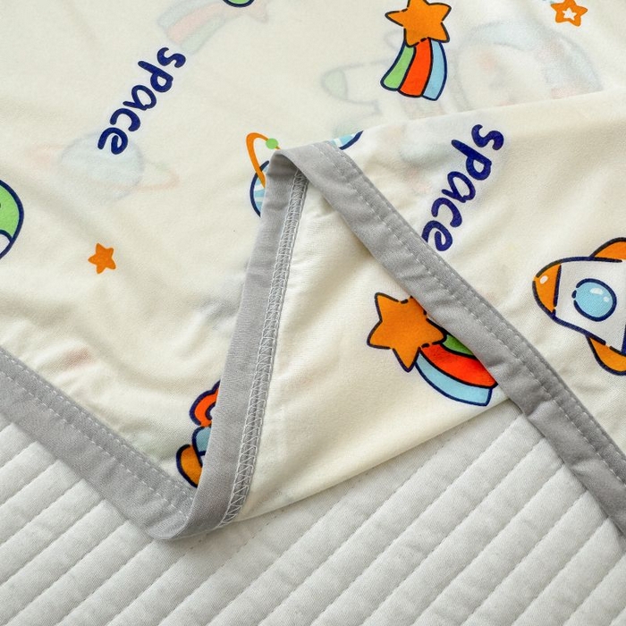 91家纺网 家纺一手货源 找家纺 星期八 2024新款舒适亲肤婴儿裸睡级卡通印花凉感毯 机器熊