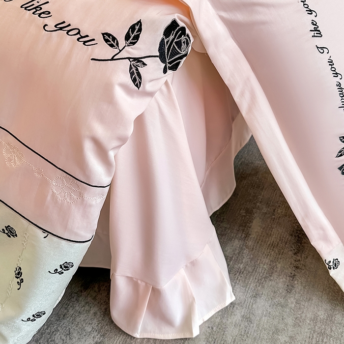 91家纺网 家纺一手货源 找家纺 梦舒羽 2025新款 80支莱赛尔天丝四件套-玫瑰之约 玫瑰之约-粉玉