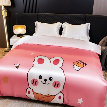 91家纺网 家纺一手货源 找家纺 （总）圣比熊 2025新款可水洗冰丝大版被套双人床单被套带同款床单床笠