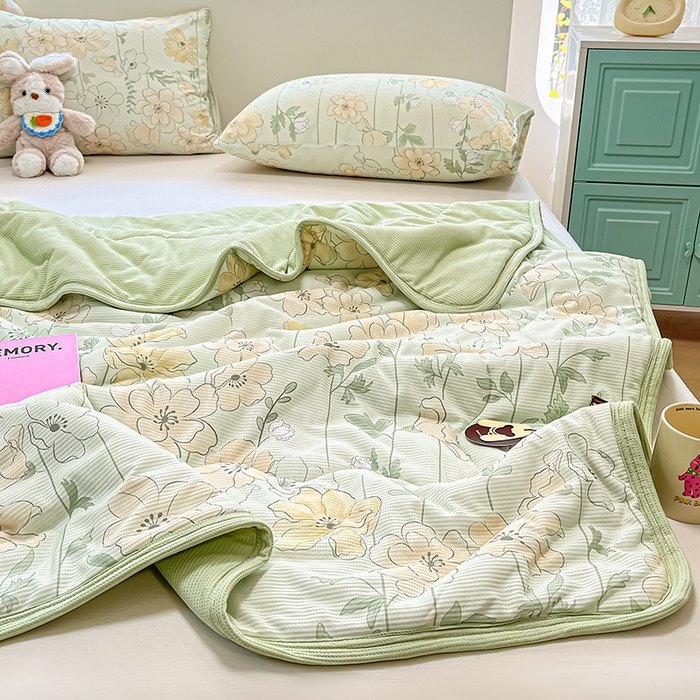 91家纺网 家纺一手货源 找家纺 美梦里 2024新款A类针织华夫格夏被夏凉被空调被子 田苑