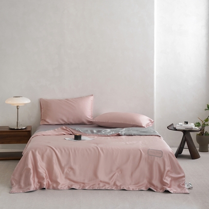 91家纺网 家纺一手货源 找家纺 （总）丽笙 2024新款A类兰精天丝素色刺绣夏被被子被芯