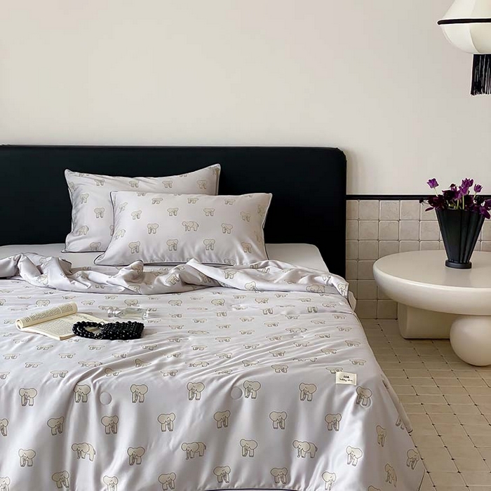 91家纺网 家纺一手货源 找家纺 汇庭 2024新款雅棉天丝可机洗夏被棚拍 多多象灰