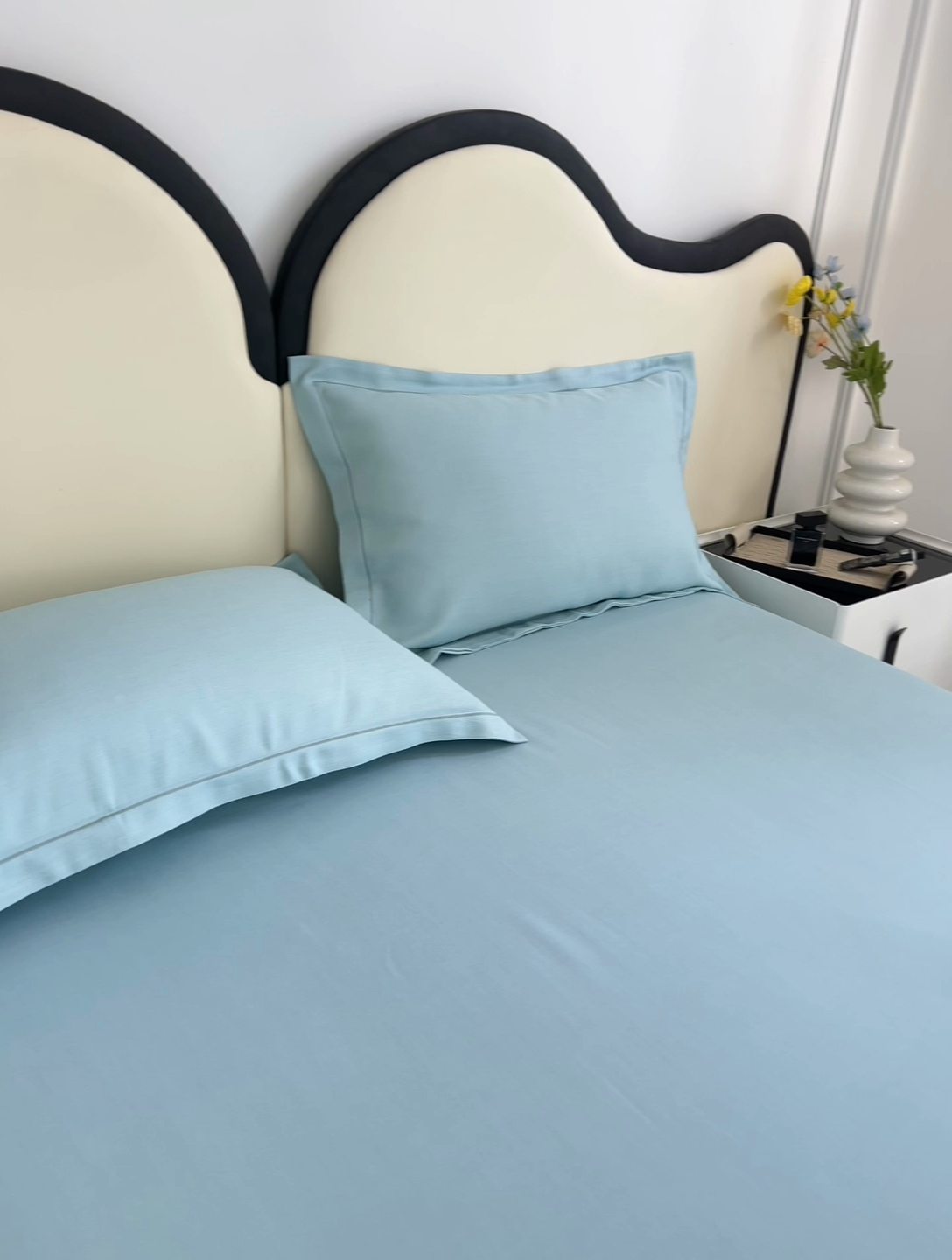 91家纺网 家纺一手货源 找家纺 首爱 2025新款竹纤维凉席三件套床单软凉席 素色-蓝