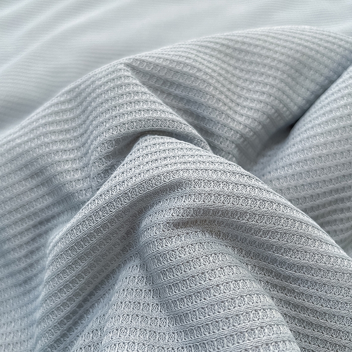 91家纺网 家纺一手货源 找家纺 美梦里 2024新款A类针织华夫格夏被夏凉被空调被子 线条蓝