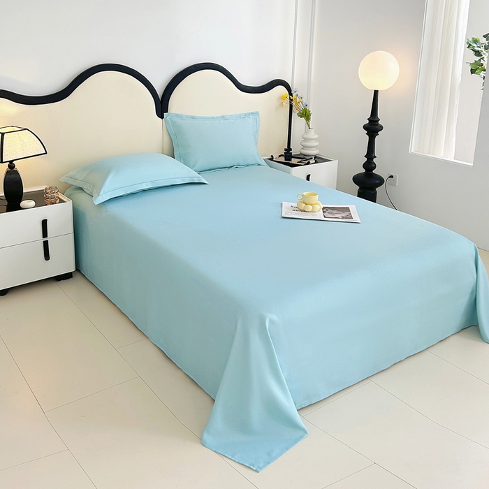 91家纺网 家纺一手货源 找家纺 首爱 2025新款竹纤维凉席三件套床单软凉席 素色-蓝