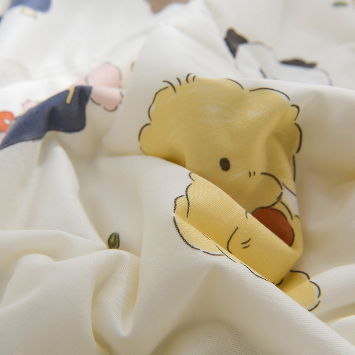 91家纺网 家纺一手货源 找家纺 圣楚家纺  2024新款A类针织棉印花夏被夏凉被空调被 萌宠乐园